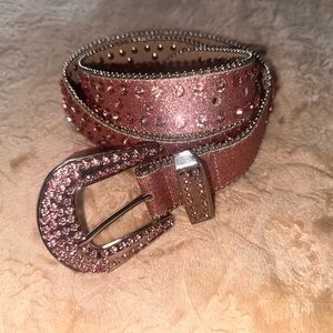 Pink Rhinestone Studded Belt- Glam Western Style ✨